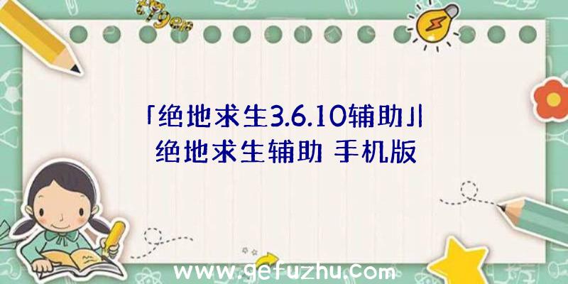 「绝地求生3.6.10辅助」|绝地求生辅助